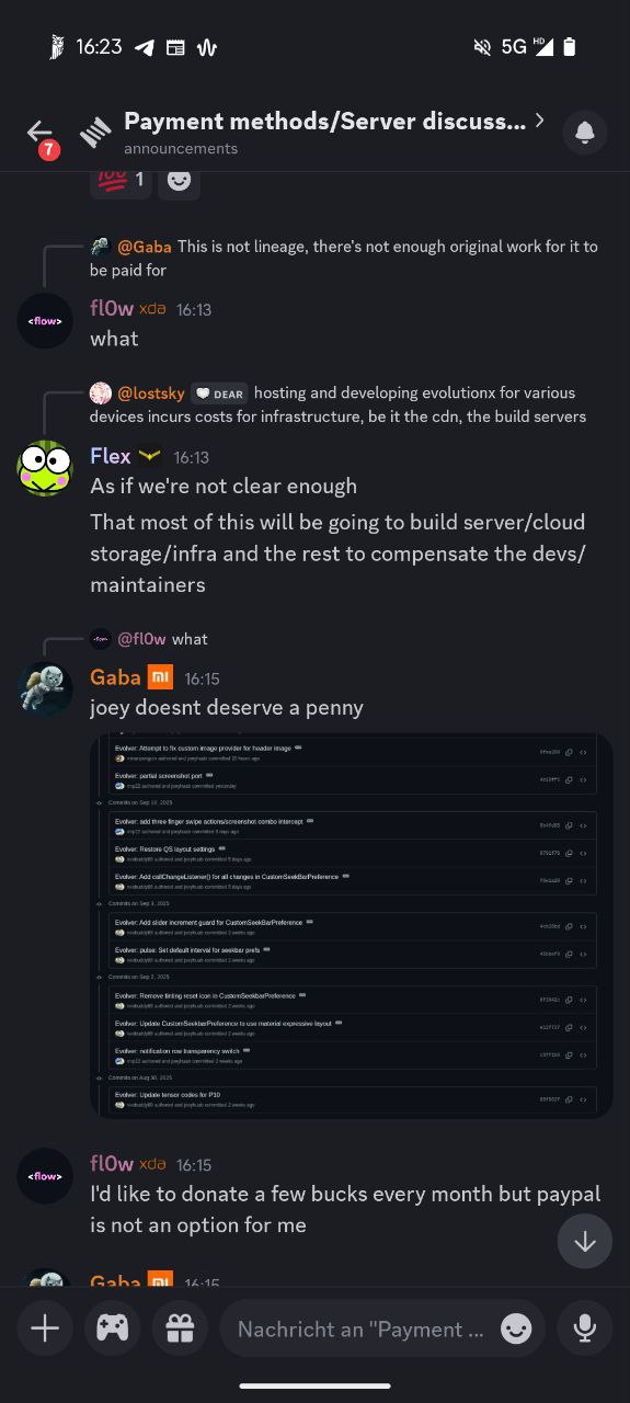 Gaba's message showing cherry-picked commits 4/5