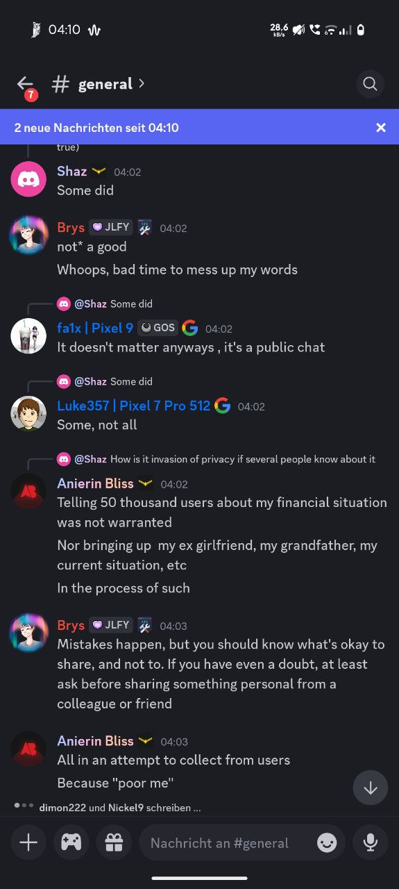 Anierin Bliss confirming Joey exploited his financial situation for donations