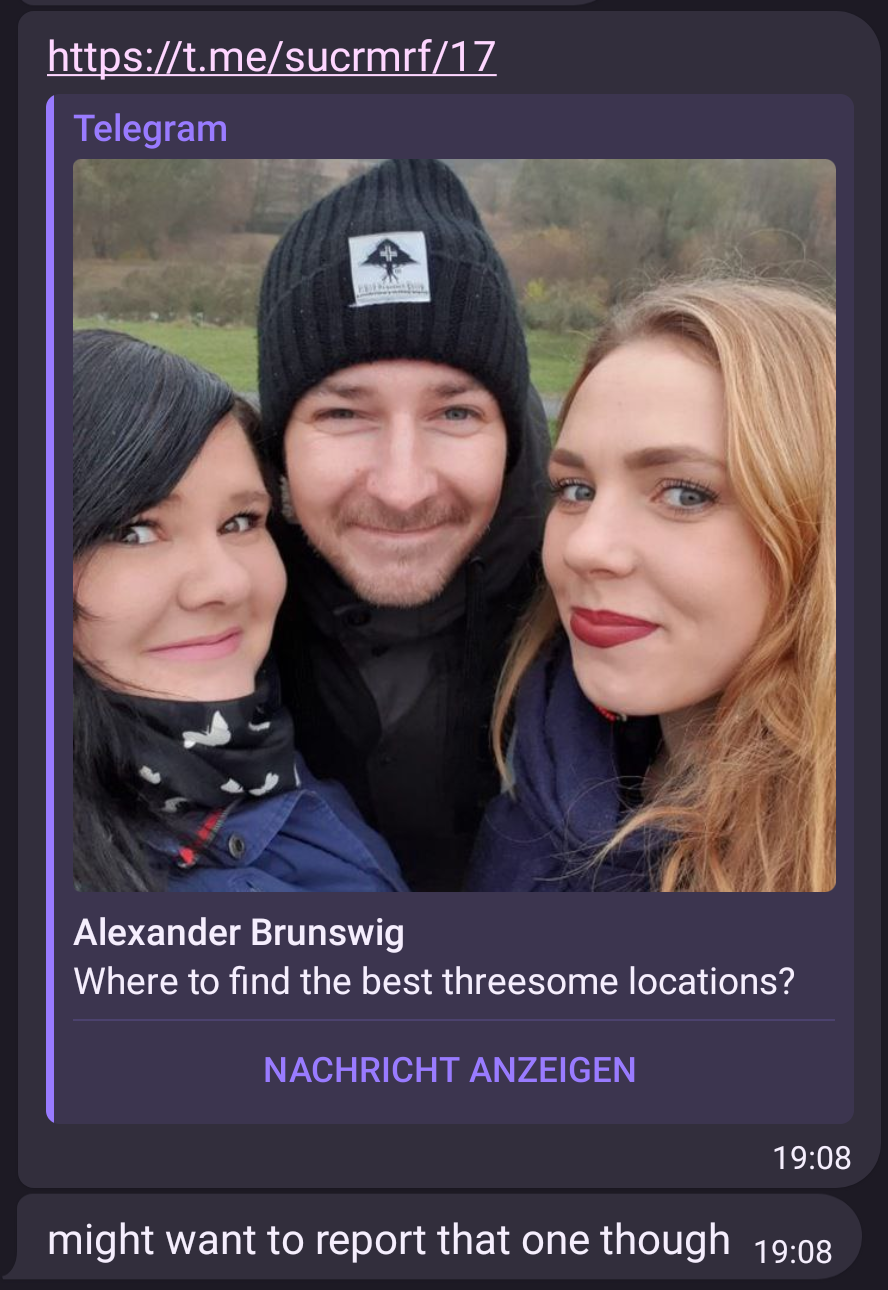 Joey's harassment post with family photo and offensive caption